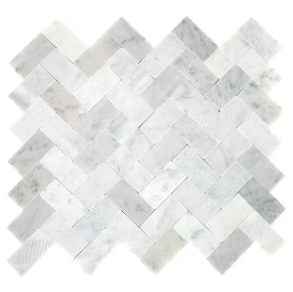 Carrara White Herringbone - stone tile